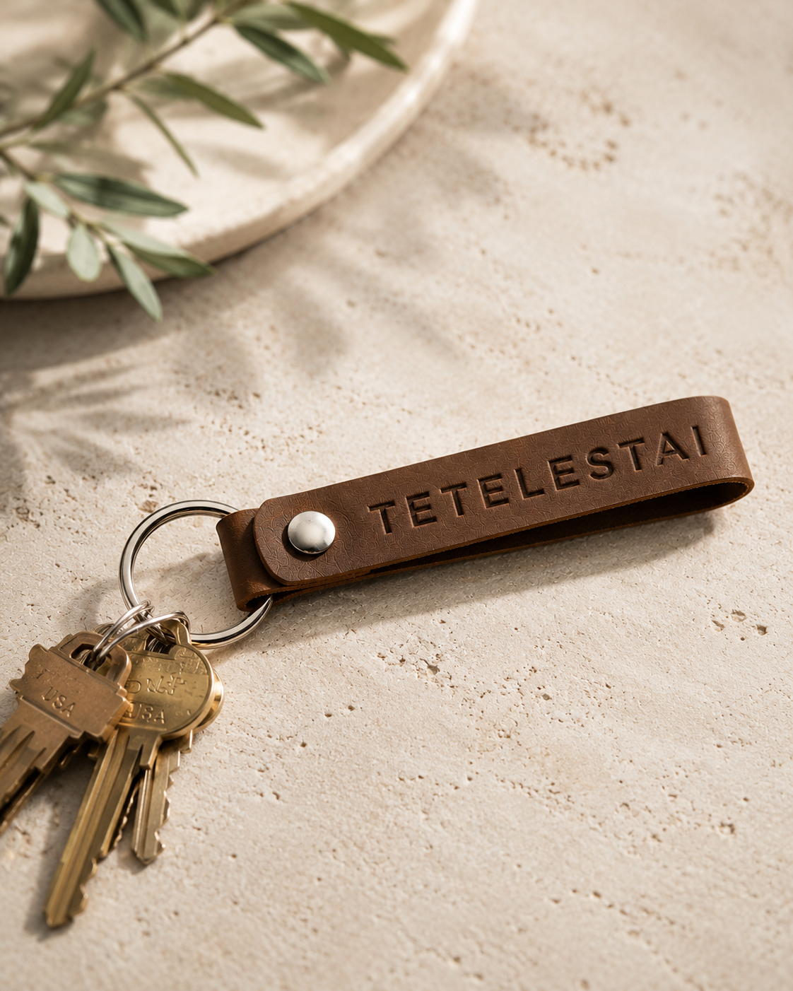 TETELESTAI Hand-Stamped Leather Keychain – Revelation Culture