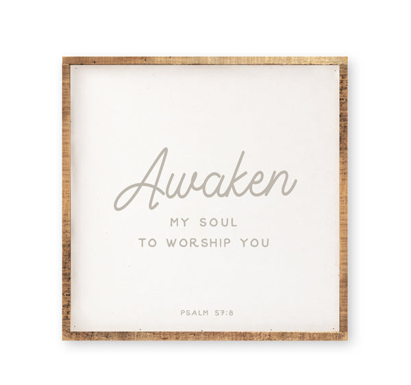 Psalm Collection | 19 x 19" Framed Wood Sign