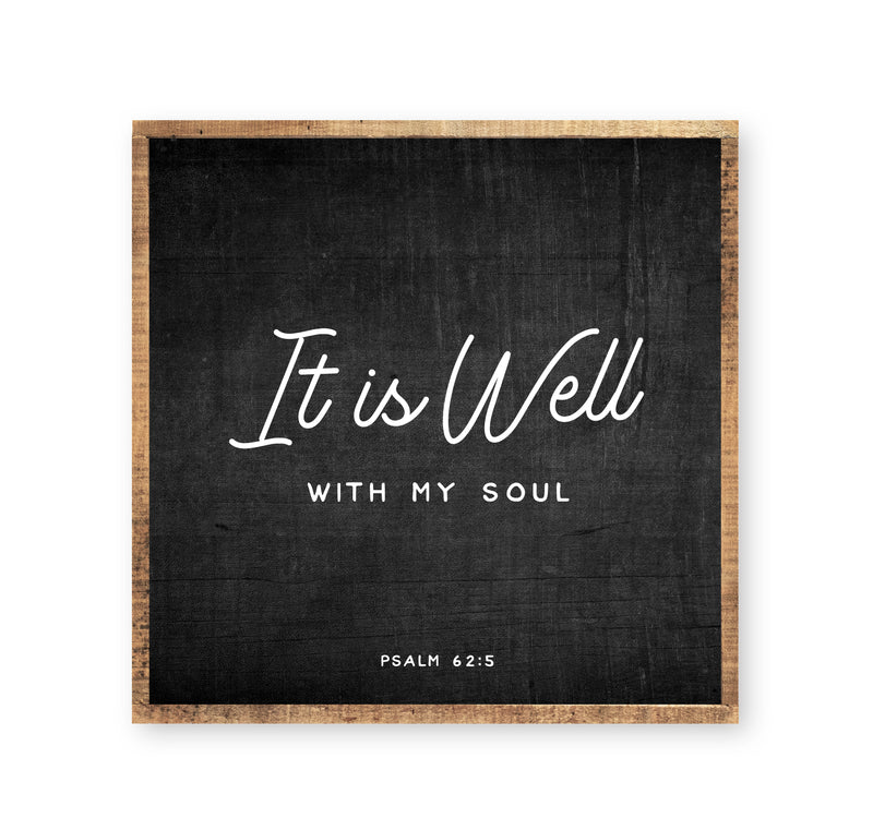 Psalm Collection | 19 x 19" Framed Wood Sign