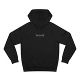 Hoodie - 'behold' Front & 'I AM COMING SOON' Back Minimal Graphic Hoodie