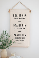 Canvas Scroll Hanging Banner Signs | Bible Verse Tapestry