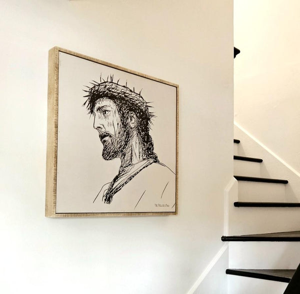Jesus Pencil Sketch Sign