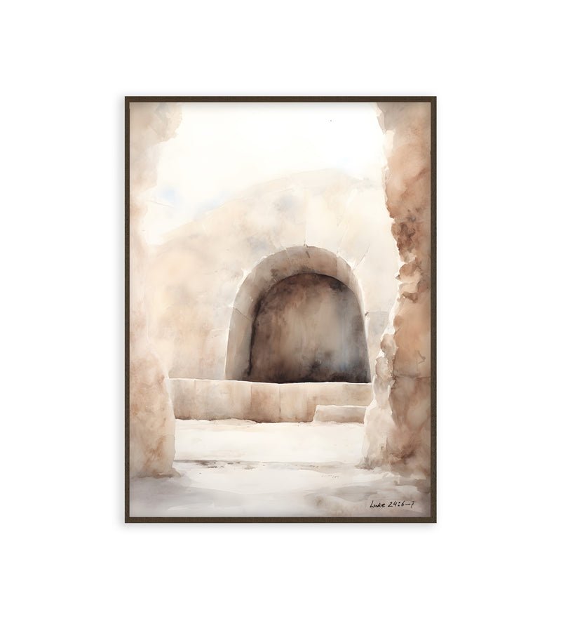 The Empty Tomb – A Symbol of Resurrection & Hope | Watercolor Art on Wood