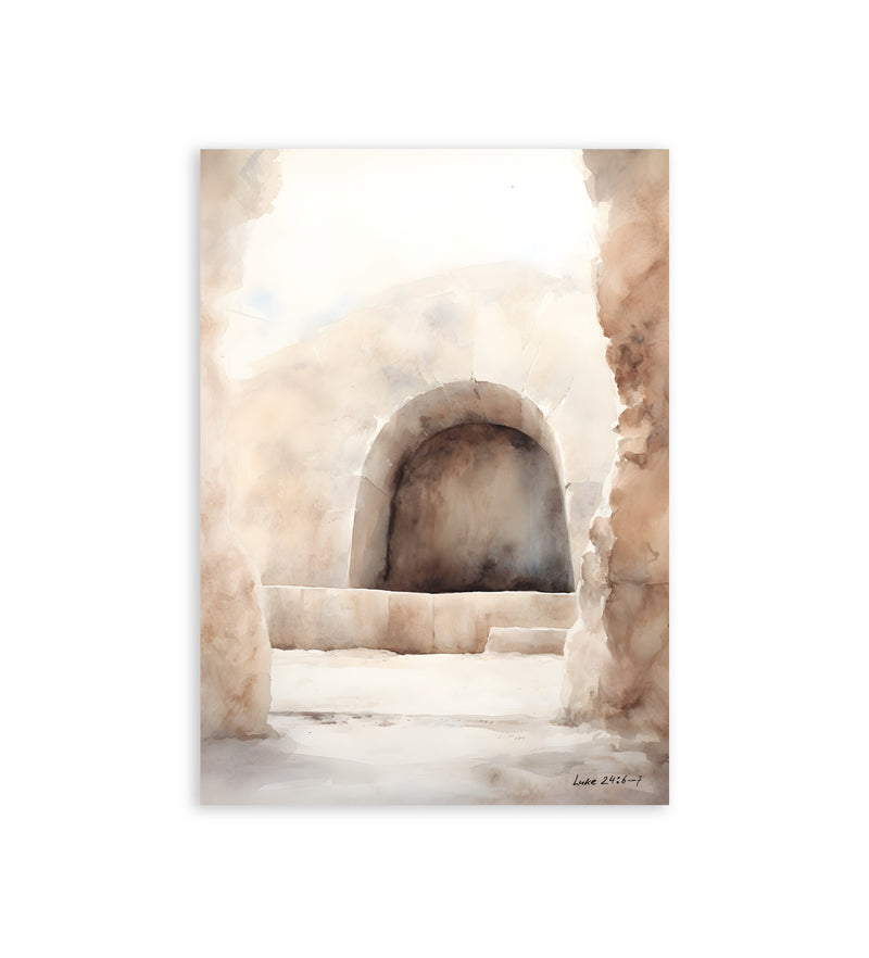 The Empty Tomb – A Symbol of Resurrection & Hope | Watercolor Art on Wood