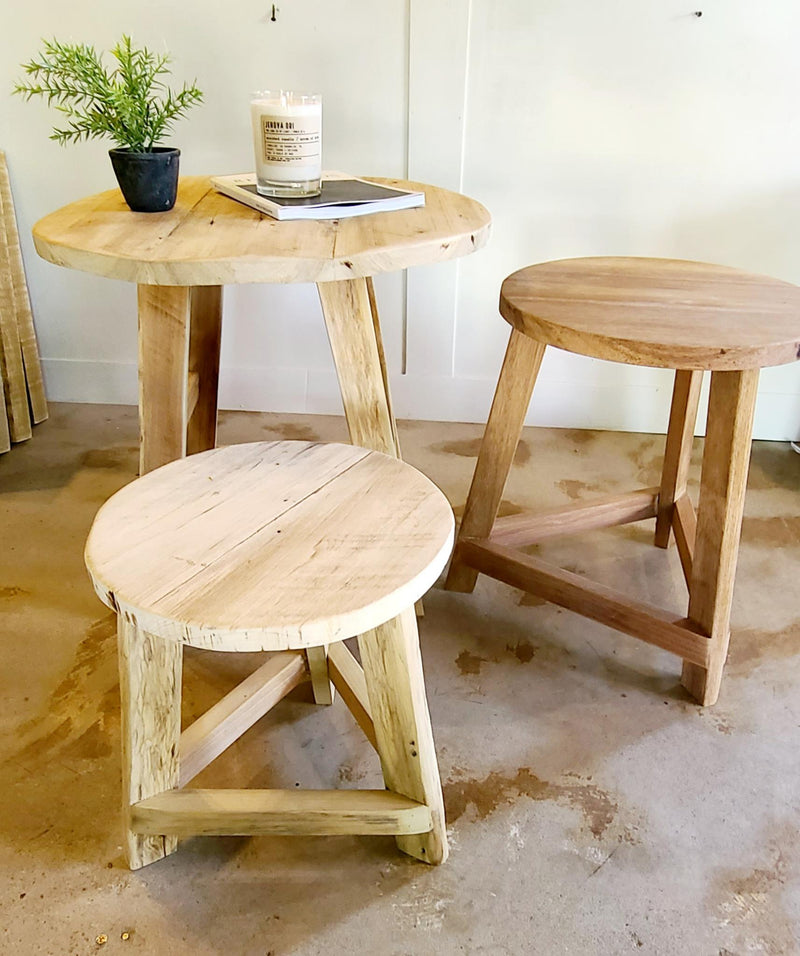Handmade Wood Stool Tables | 3 Sizes Available