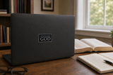 In the Beginning GOD Genesis 1_1 Home Study Laptop Weather Resistant Sticker