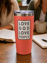 Love God Love People Travel Tumbler Weather Resistant Sticker