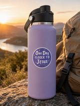 One Day Closer to Jesus Revelation 22_7 Water Bottle High Quality Sticker
