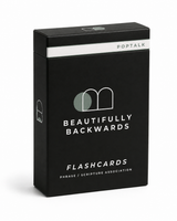 Black Beautifully Backwards Poptalk flashcard box with a sage edition band and phrase-and-Scripture association branding.
