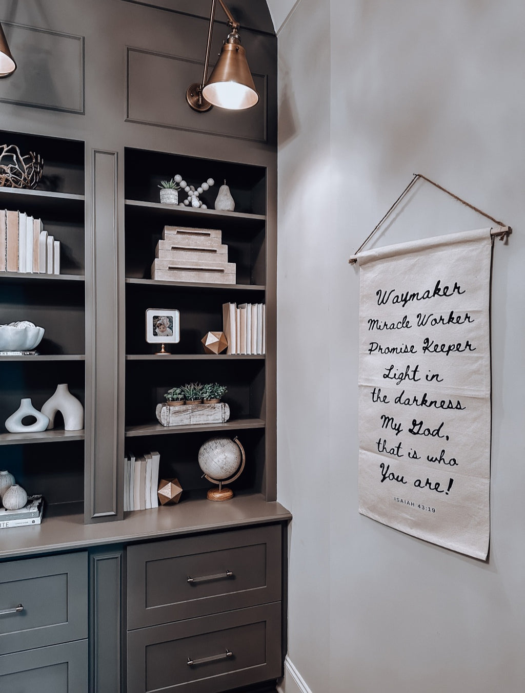 BANNER WAYMAKER | 18x36 Elegant Natural Canvas Phrase/Scripture Art ...