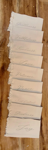 Fruit of the Spirit Napkin Tea Towels with Fringe