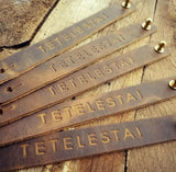 TETELESTAI Hand-Stamped Leather Bracelets
