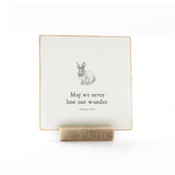 May We Never Lose Our Wonder - Soft Neutral Nursery Dresser - 4x4 Animal Shelf Sitter