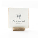 Worthy Is the Lamb - Serene Nursery Built-In Shelf - 4x4 Animal Shelf Sitter