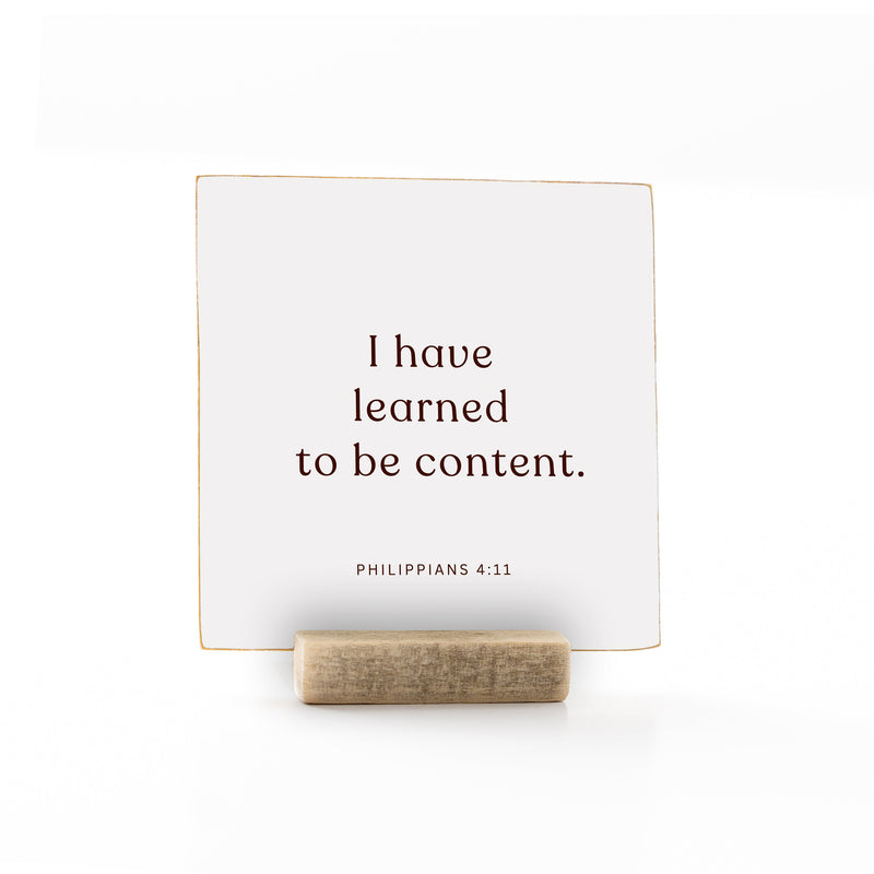 I have learned to be content | Singleness | 4 x 4"
