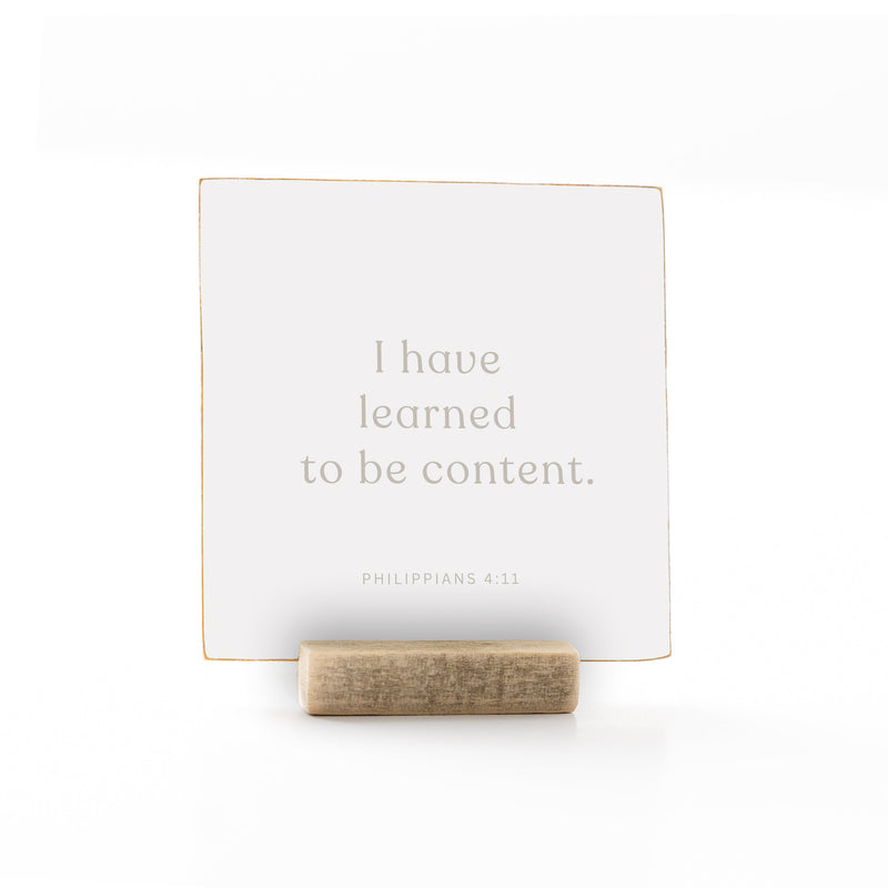 I have learned to be content | Singleness | 4 x 4"