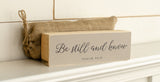Be still and know