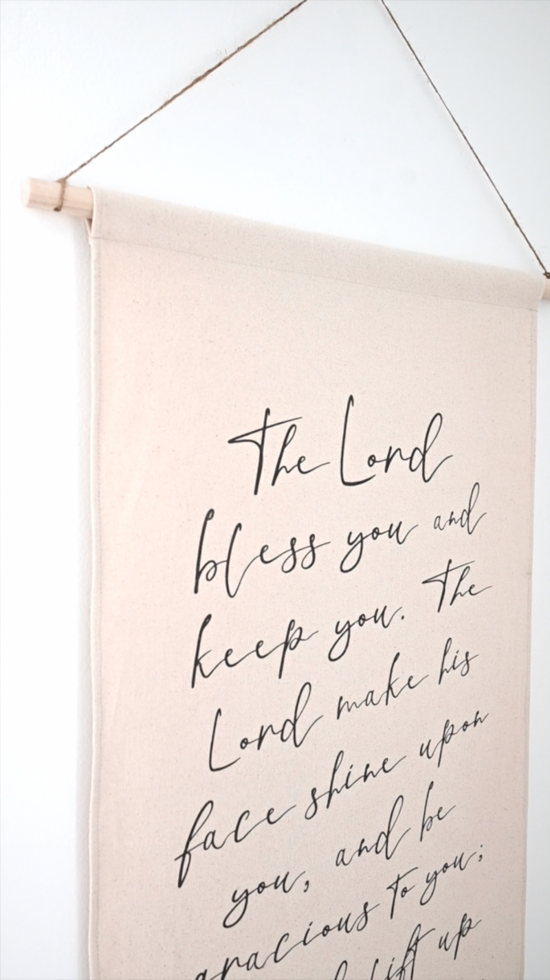 Canvas Scroll Hanging Banner Signs | Bible Verse Tapestry